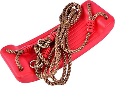 Kinderschommelzitje Kunststof - Schommelstoel Buiten - Buiten Spelen - Antislip Gebogen Zitting - 42 x 16.5 cm - Rood