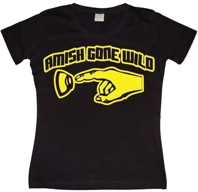 Hybris Amish G'one Wild Girly T-shirt voor dames, zwart
