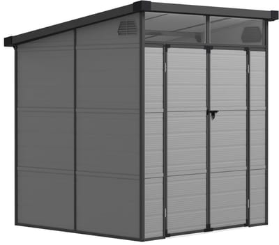Tuinschuur - 191x190x215 cm - Tuinhuisje met Afsluitbare Deuren - Gereedschapsschuur - Gegalvaniseerd Staal - Opslagruimte Tuin - Tuingereedschap Bewaren - Buitenschuren - Fietsenberging - Tuinhuis - Lichtgrijs