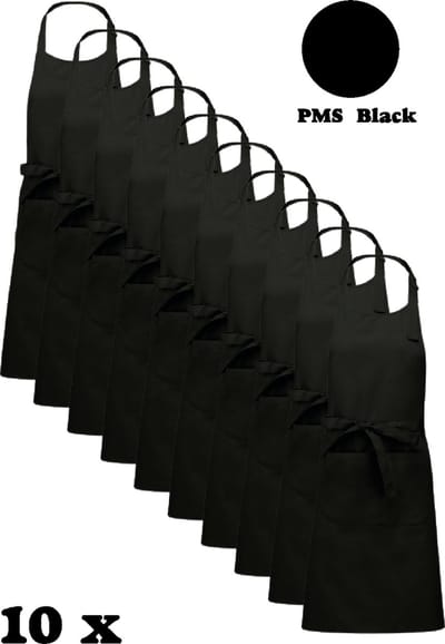 Awesome-Gifts - Horeca schort - Keukenschort - Kookschort - Barbecueschort - onbedrukt - 76 x 90 cm - per 10 stuks - Black
