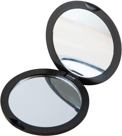 Make-up Spiegeltje - Compact Reisspiegel - Dagelijkse Verzorging - 10x Vergroting Dubbelzijdig - 10x10 cm - Zwart
