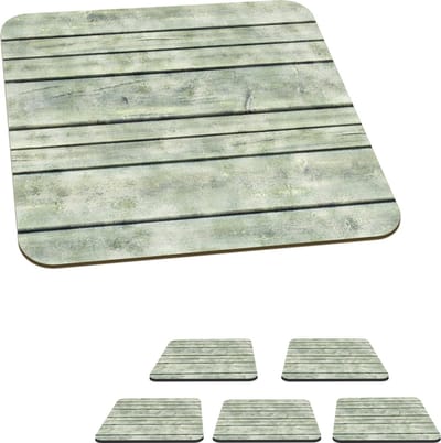 Onderzetters voor glazen - Vintage - Hout - Patronen - Plank - 10x10 cm - Glasonderzetters - 6 stuks