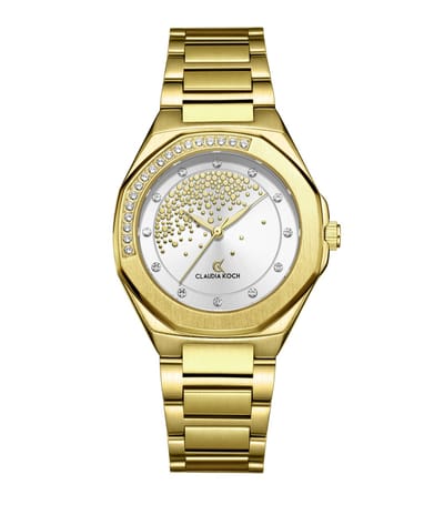 CK Starlight – Gold with Silver Stone-Studded Dial - ClaudiaKoch Watches CK 4323