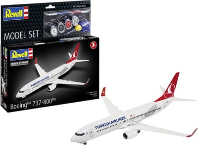 Revell Modelbouwpakket Vliegtuigen - 63772 Boeing 737-800 - Turkish Airlines - Passagiersvliegtuig - Model Set Plastic - 1:144 - Modelbouw