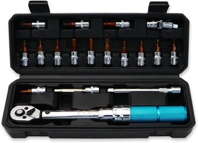 Momentsleutel Set - Handgereedschap Kit - Fiets Onderhoud - Precisie Instelbaar - 2-20 Nm - Zilver