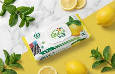 Belux Mint Lemon Doekjes – 120 Stuks – Verfrissende Mint & Lemon Geur – Voor Dagelijkse Reiniging