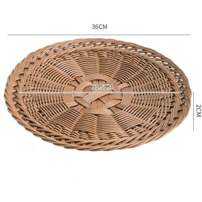 Imitatie Rotan Geweven Stoommandje Snackbord Dinerbord Fruitborden Restaurant Speciale Schotelbord Gefrituurde Snackmand