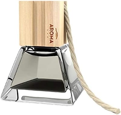 Hoorbare Auto Luchtverfrisser Hanger Hout & Zilver - Luxe Franse Geuren