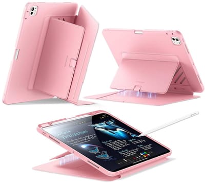 ESR Hoes Geschikt voor iPad Pro 13 (2024 / 2025) - Flip Magnetic Book Case - Beschermhoes met Multi-Angle Standaard - Sleep/Wake - Pen Houder - Roze