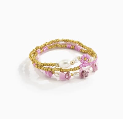 Jomide Armbandjes Fashion Gold/Pink - 3 delig