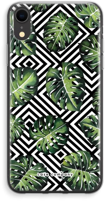 Case Company® - Hoesje geschikt voor iPhone XR hoesje - Geometrische jungle - Soft Cover Telefoonhoesje - Bescherming aan alle Kanten en Schermrand