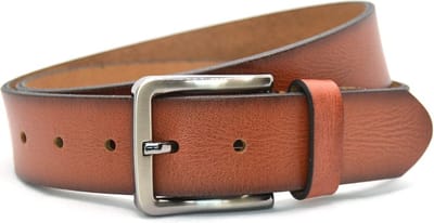 Heren Riem volnerf Leer Cognac - 4 cm Breed - Broekriem - Nette Riem - jeans riem - Maat: 95 / Totale lengte riem 110 cm - Echt Leer