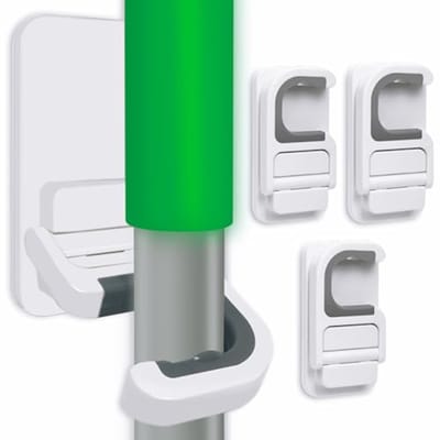 Wandhouder voor Bezem en Mop - Set van 3 Zelfklevende Organizer voor Huishoudelijk Gebruik