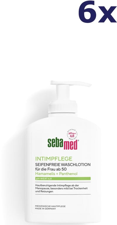 6x Sebamed Intieme waslotion, pH-waarde 6,8, 200 ml