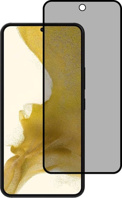 Smartphonica Privacy full cover voor Samsung Galaxy S22 tempered glass screenprotector van gehard glas met afgeronde hoeken geschikt voor Samsung Galaxy S22