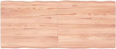 Houten Tafelblad - Vervangend Bureaublad - Tafel Opknappen - Handgemaakt Natuurlijke Rand - 140 x 60 cm - Lichtbruin