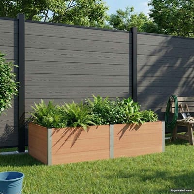 vidaXL Verhoogde plantenbak Bruin 200 x 100 x 54 cm WPC en Aluminium