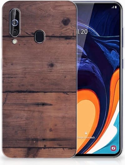 Samsung Galaxy A60 Bumper Hoesje Old Wood