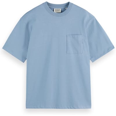 Scotch & Soda Loose-fit 3 Crosses Pocket T-shirt Faded Denim Taglia: XL | Magliette basic Outlet | Uomo | Blu