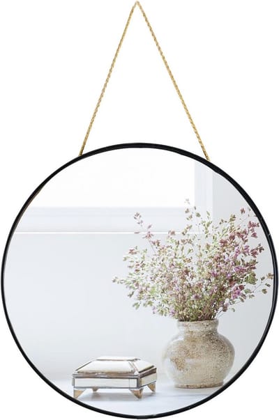Kleine Ronde Wandspiegel voor Badkamer - Zwart, 11,8 Inch
