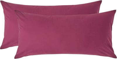 Homescapes Kussensloop 40x80 cm Set van 2 – Bordeaux – 100% Egyptisch Perkal Katoen – 200 TC