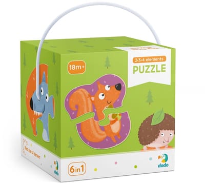 Puzzle 6w1 (2,3,4) Leśne zwierzęta DOP300195 - Puzzel 6-in-1 (2,3,4) Bosdieren DOP300195