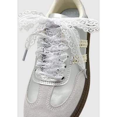 Kanten Strik Schoenveters, 120cm Voor Casual Sportsneakers Accessoire Voor Dames Heren Sneakers Schoenen, Casual Schoenen, Witte Schoenen, Basketbalschoenen wit