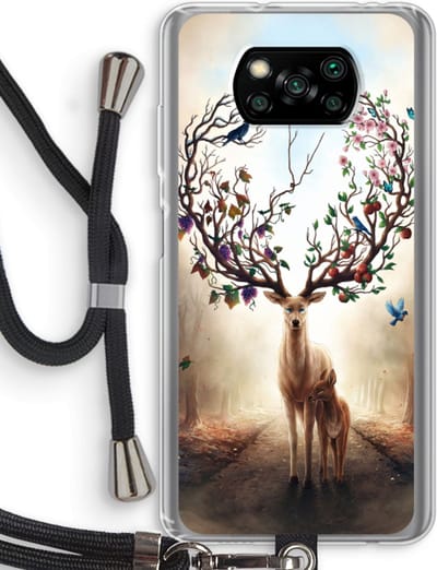 Case Company® - Hoesje met koord geschikt voor Poco X3 Pro hoesje met Koord - Seasons Change - Telefoonhoesje met Zwart Koord - Bescherming aan alle Kanten en Over de Schermrand