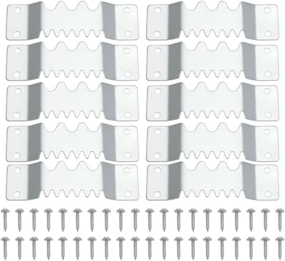 Dailygoods- Foto Hangers Heavy Duty - 10 Stks - Zaagtand Hangers - Schroeven - Metaal - Afmetingen 104x30,8mm - Dikte 1,1mm - Schilderijhangers