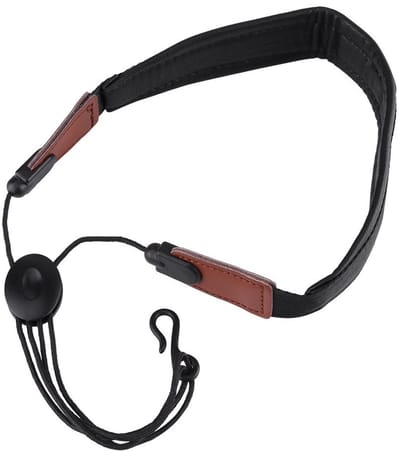 Byshayne- Nekriem Luxe Verstelbaar - Schouderriem - Muziekinstrument Accessoire - Zacht Gevoerd - Metalen Haak - Voor Saxofoons/Basklarinetten - Schouderband