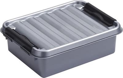 Sunware - Q-line opbergbox 1L metaal zwart - 20 x 15 x 6 cm
