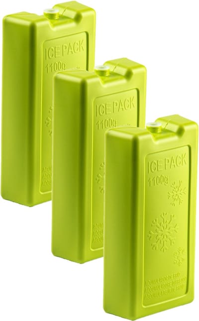 Plasticforte koelelementen - 6x stuks - 1100 ml - 22 x 11 x 5 cm - groen - kunststof