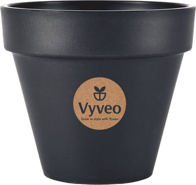 Vyveo - Bloempot Oslo - 14x12 - Zwart - Bloempot voor binnen en buiten - Lichtgewicht - Breukbestendig - Vorstbestendig - UV-bestendig
