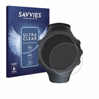 Savvies - Screenprotector voor Suunto Ambit3 Sport Black / Vertical - Folie Beschermfolie transparant 6 Stuks