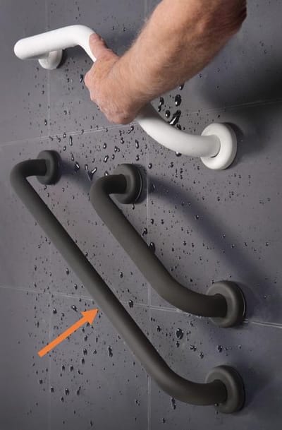 Wandbeugel in staal en antislip : 90 cm - wit