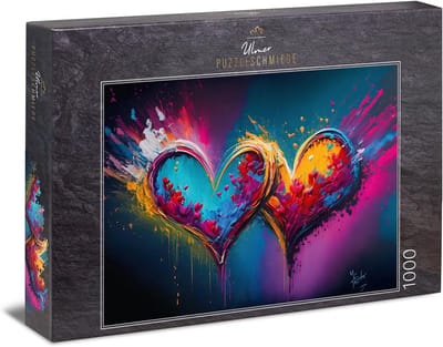 Hartvormige Puzzel - Liefdes Puzzel - Ontspanning Thuis - 1000 Stukjes Kwaliteit - 68 x 48 cm - Kleurrijk