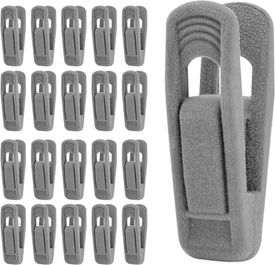 Duurzame en veelzijdige kledingclips van 20 stuks - Antislip wasknijpers voor handdoeken, broeken, rokken en sokken in grijs