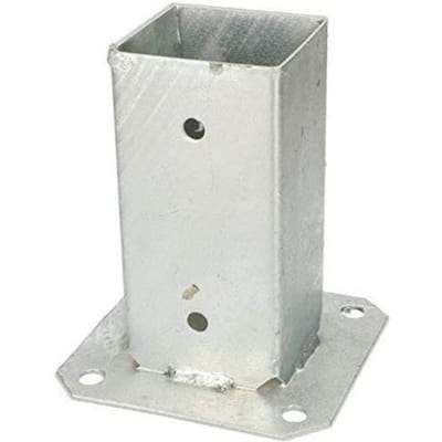 KOTARBAU® Paalvoet, Paalhouder, voor Schroefbevestiging, Staal, 70 x 70 mm, Zilver, Paalsteun, Gegalvaniseerde Paalhouder, voor Tuin en Bouwprojecten