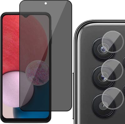 Privacy Screenprotector geschikt voor Samsung Galaxy A13 4G met Camera Screen Protector - Volledig Dekkende Gehard Glas Tempered Glass Screen Protector