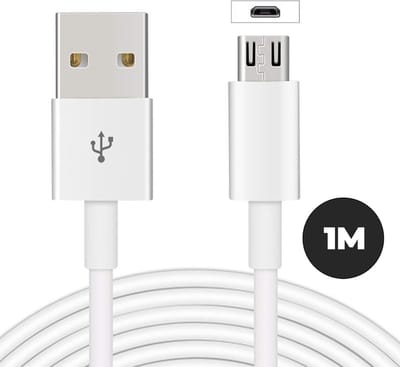Micro USB kabel 1 meter – USB naar Micro USB oplaadkabel - geschikt voor Samsung, Huawei en HTC – wit – WiseQ