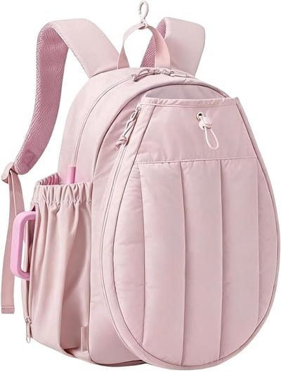 Tennistas - Sporttas Rugzak - Sportuitrusting Vervoeren - Geïsoleerde Drinkzak - 45 x 23 x 22 cm - Roze