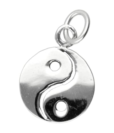 Zilveren Yin Yang open ketting hanger