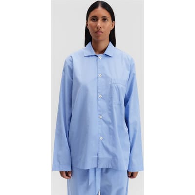 Tekla Unisex Poplin, Pyjamas Shirt Cornflower Blue Größe: L | Business hemden Outlet | Unisex | Blau