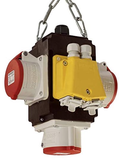 Energiewürfel Hänge-Verteiler met 3 CEE-Steckdosen 400 V, 16 A – Hangen, Druckluft-Verteiler, IP44