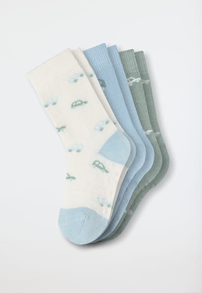 Baby-antislip sokken, set van 3, auto's, meerkleurig - Legwear Baby 19/22
