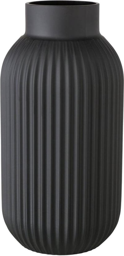 Boltze - Vaas - Glas - Mat Zwart - Nordika - 30cm