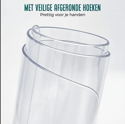 Tafelbeschermer Transparant - Tafelzeil Glashelder - Tafel Beschermen - Extra Dik 2.2mm - 100x200cm - Doorzichtig