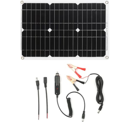 18W 12V Zonnepaneel Kit Off Grid Monokristallijn Module met Zonnelader Controller SAE Aansluiting Dual-USB without Comtroller zwart