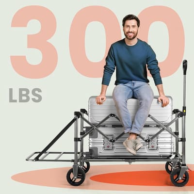 RUX® Transportwagen - Steekwagen - Meubelroller - Zwart - 125cm x 56cm x 73cm