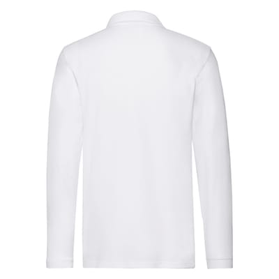 Fruit of the Loom Heren Premium poloshirt met lange mouwen (Wit)